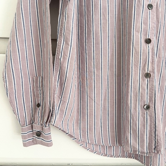 CLOSED Aloise 100% Cotton Button Up Shirt in Lilac Haze Stripe Size XS - Picture 5 of 7